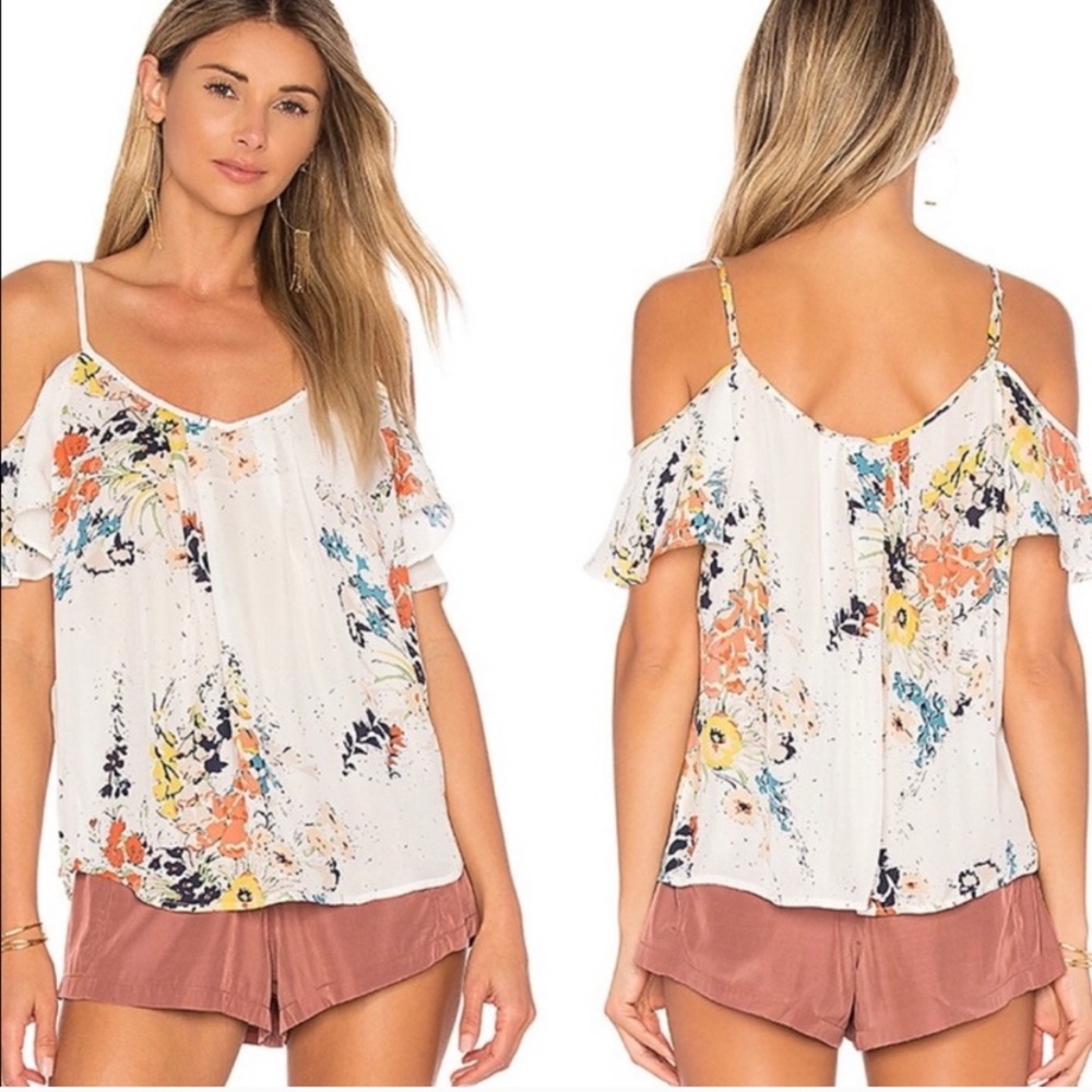 Joie Cold Shoulder Silk Top